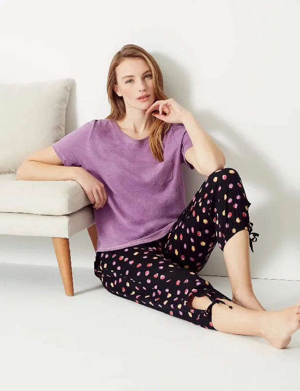 women's pajamas with a classic designM&S Pure Cotton Dotty Cropped Pyjama Bottoms