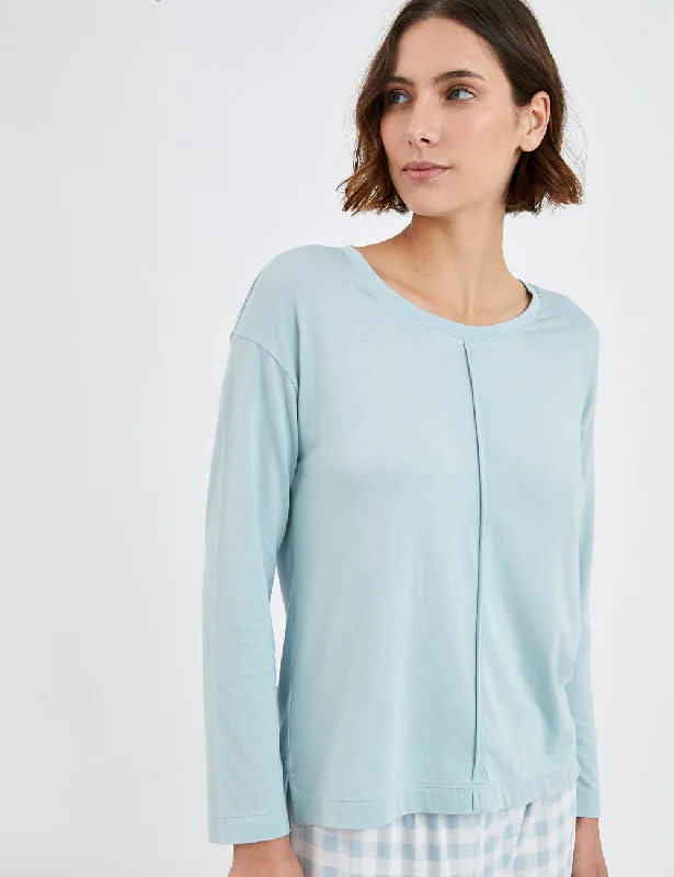 women's pajamas in solid colorsDenia Top Winter Sky