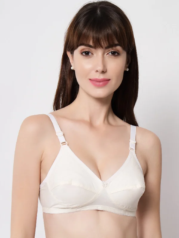 seamless molded bra for smooth undergarmentsBEWILD Women's Cotton Non-Padded Wire Free Full-Coverage T-Shirt Bra