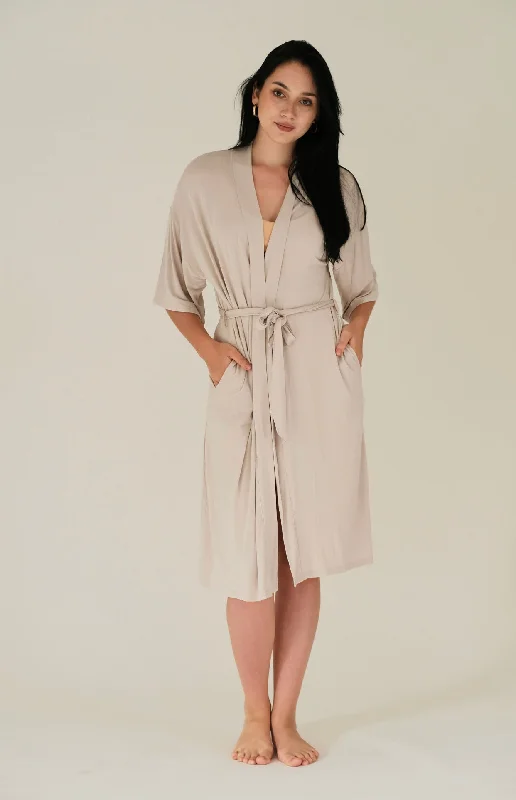 women's pajamas made in USAMommy Robe, Storm Grey