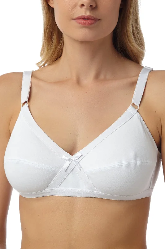 lace underwire bra for special occasionsFearne 100% Cotton Cross Over Non-Wired Bra