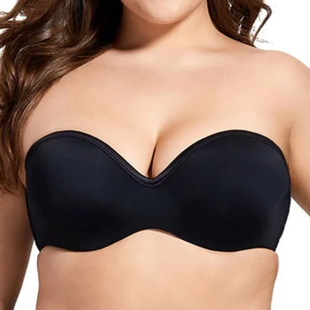 plus-size nursing bra with crossover strapsLightly Lined Convertible Strapless Black Bra