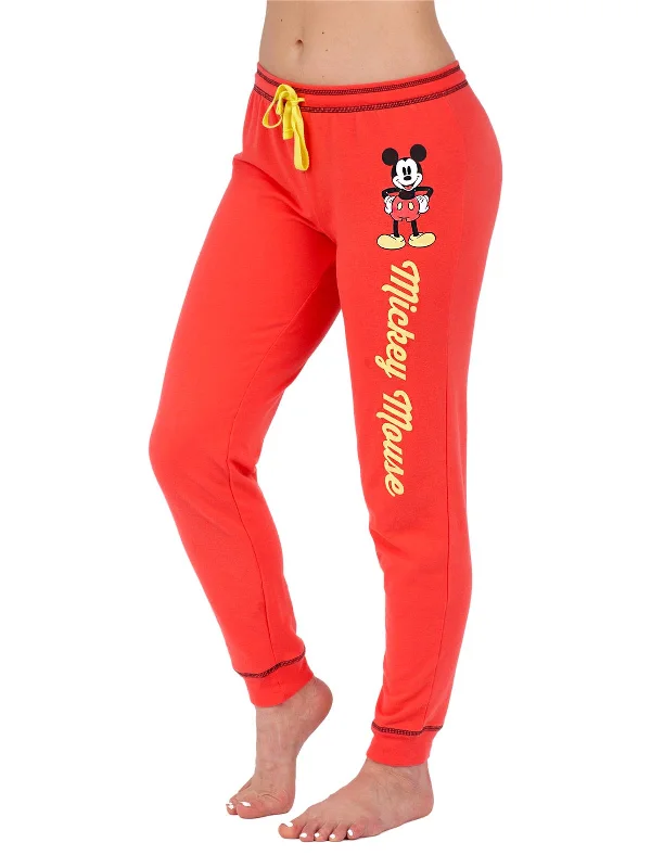 women's pajamas with an adjustable necklineDisney Mickey Mouse Women's Jogger Pants, Lounge Sweat Bottoms