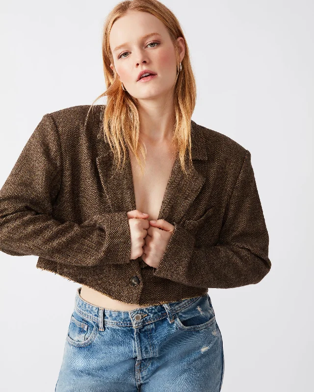 Women's Wool CoatsRUPI CROPPED BLAZER BROWN