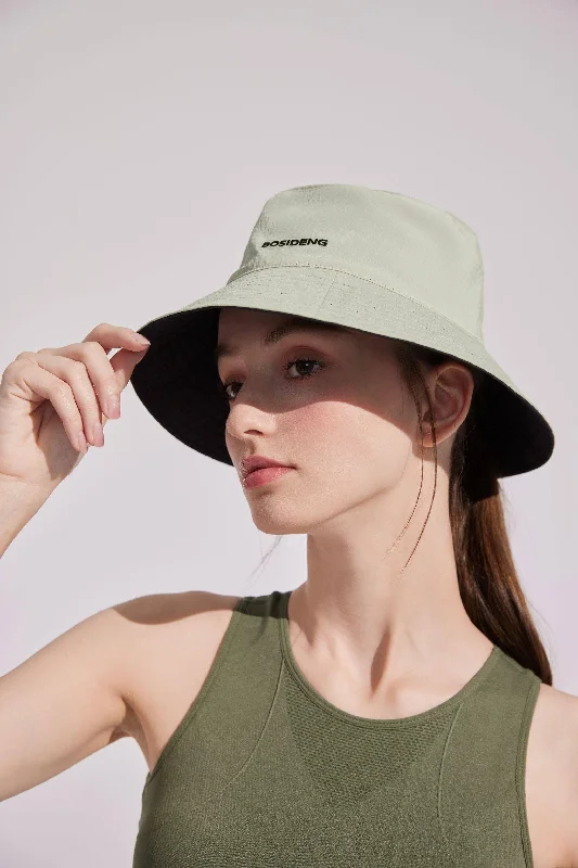 stylish fedoras with wide brimsSun Protection Reversible Bucket Hat