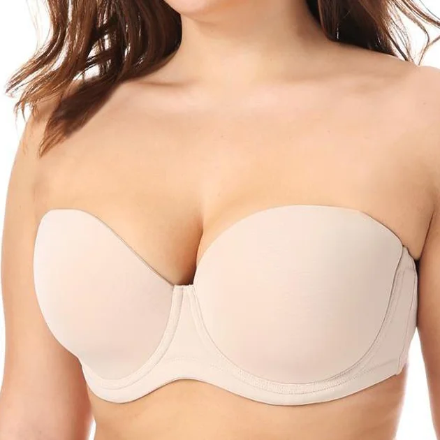 lace appliqué braStrapless Contour Beige Underwire Bra