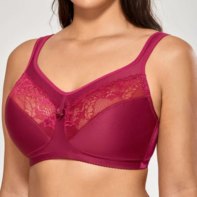 t-shirt bra for small breastsFull Figure Wire Free DarkRed Minimizer