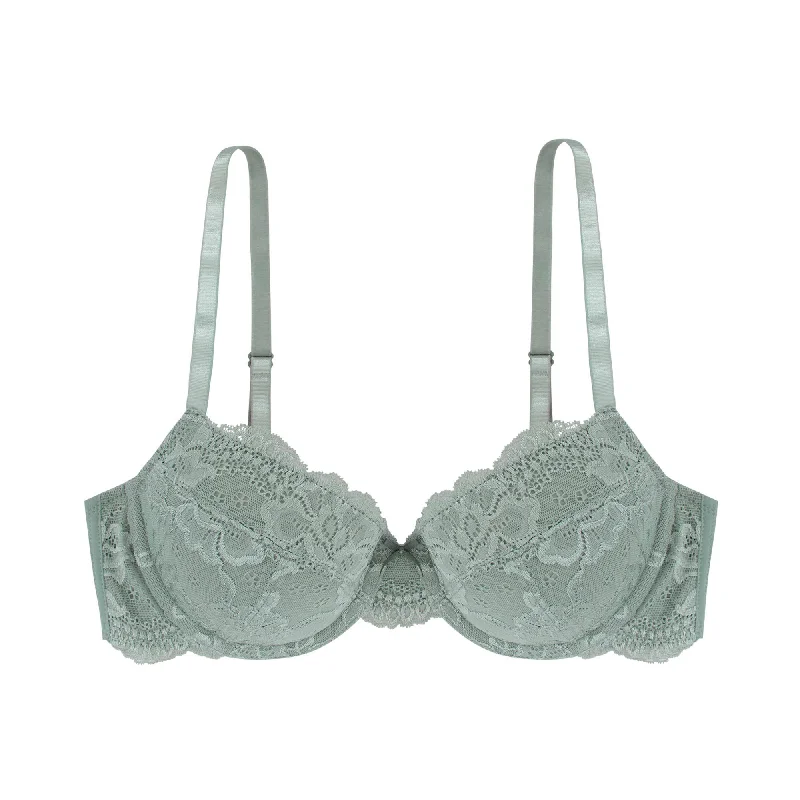 plus-size demi-cup bra with lace overlayDemi Bra Lianne, Green