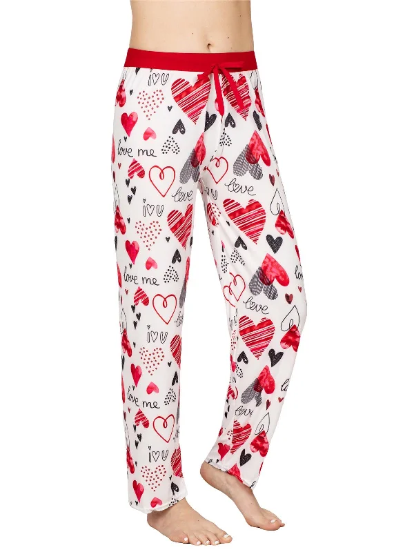 women's pajamas for those who value qualityVictoria Womens Lounge Pajama Pants, Heart print I Love You