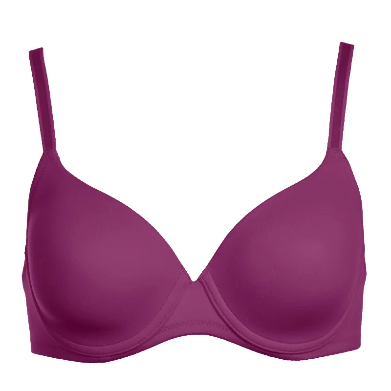 wireless bra for daily wearDominique Molded Underwire Padded Bra, Purple