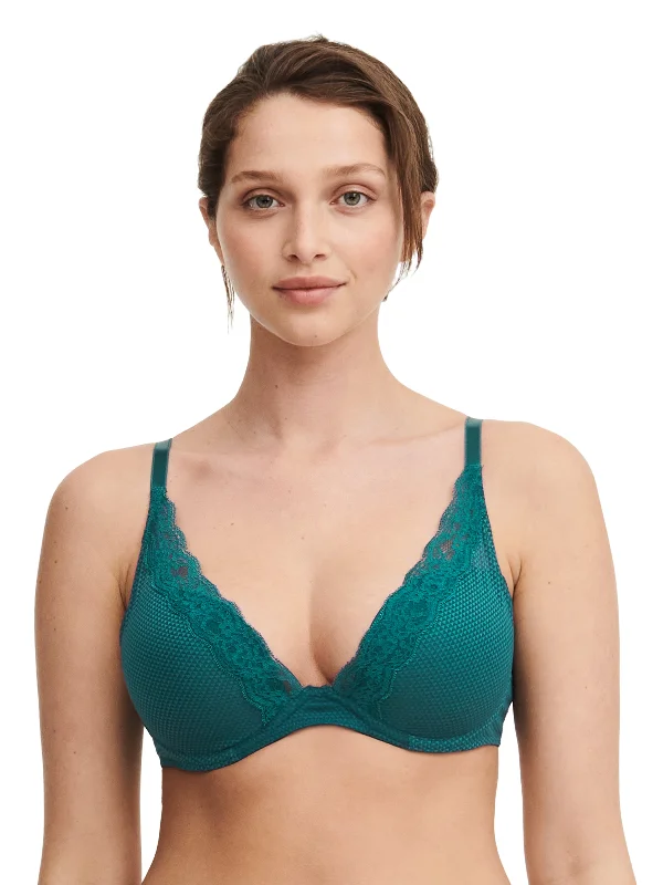 lace underwire bra for special occasionsPassionata voorgevormde Plunge BH - BROOKLYN P57010 - 0BK Dark green