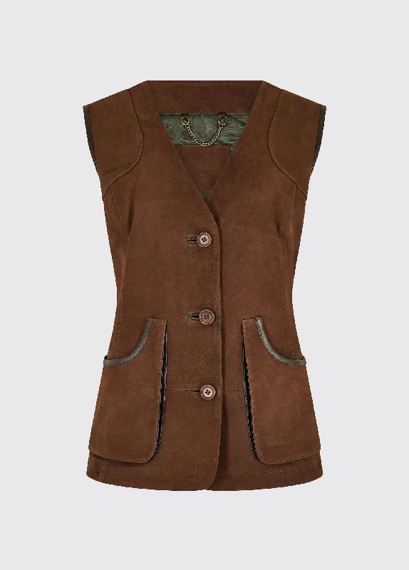 Women's Coats with CollarAllendale Leather Vest - Walnut