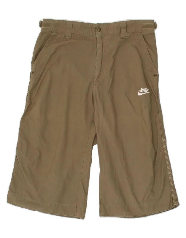 men's casual hatsNIKE Girls Wide Leg Capri Trousers 12-13 Years Large W30 L15 Beige Cotton