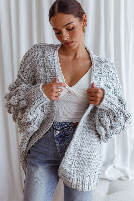 Women's Duffle CoatsMoscow Chunky Knit Oversized Cardigan Marble