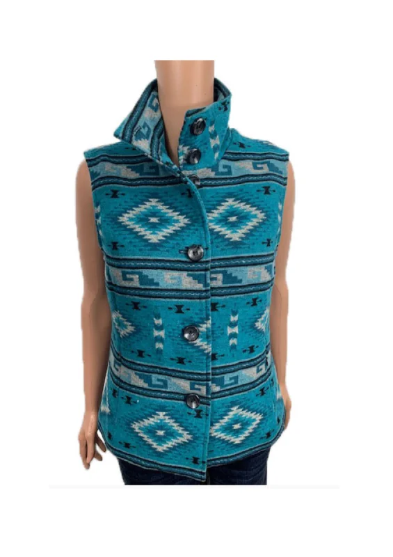 Women's Coats with Fur Trimmed CollarWestern Aztec Vest Style#-L-24112