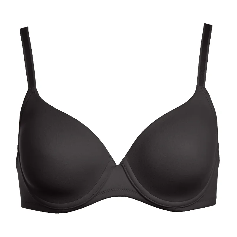 smoothing high-neck braDominique Molded Underwire Padded Bra, Black