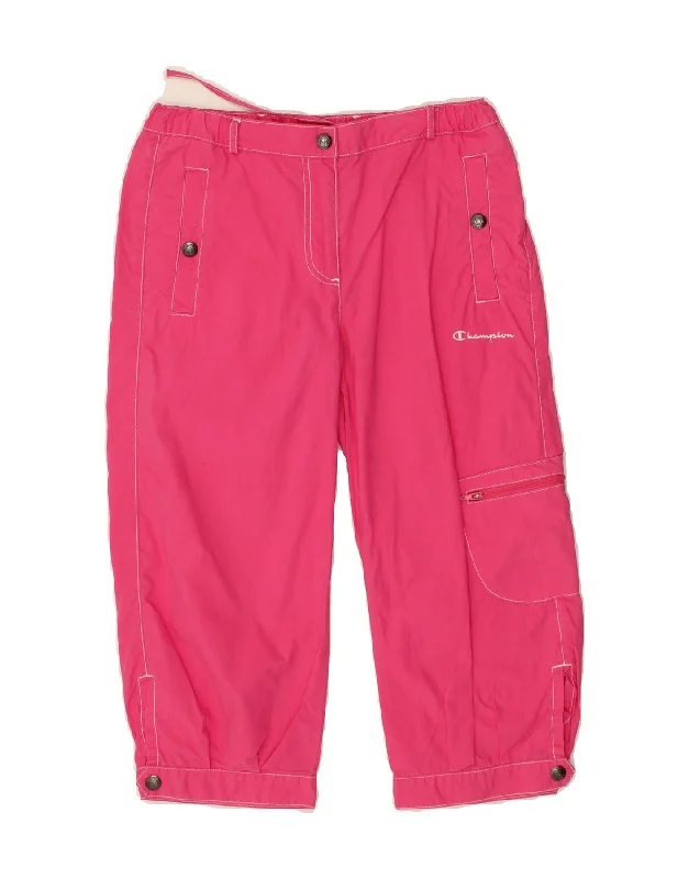 children's sun hatsCHAMPION Girls Capri Cargo Trousers 9-10 Years Medium W24 L17 Pink Cotton