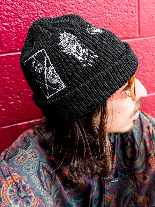 elegant derby hats with feather and flower accents for a luxurious touchVaderetro Featured Artist Beanie - Black