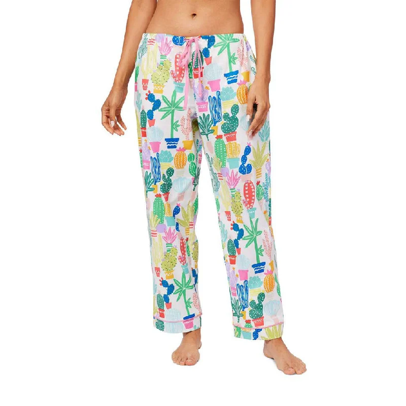 women's pajamas with a touch of whimsical funThe Cat's Pajamas -  Cactus Flower Poplin Pants