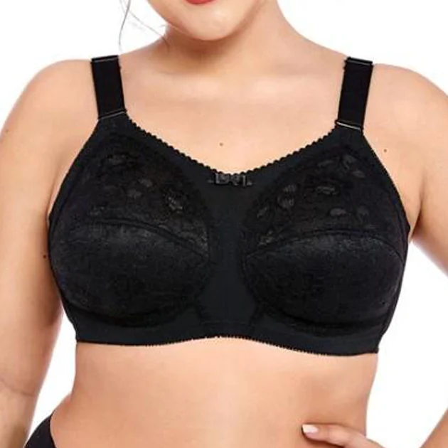 plus-size demi braLace Unlined Molded Black Bra