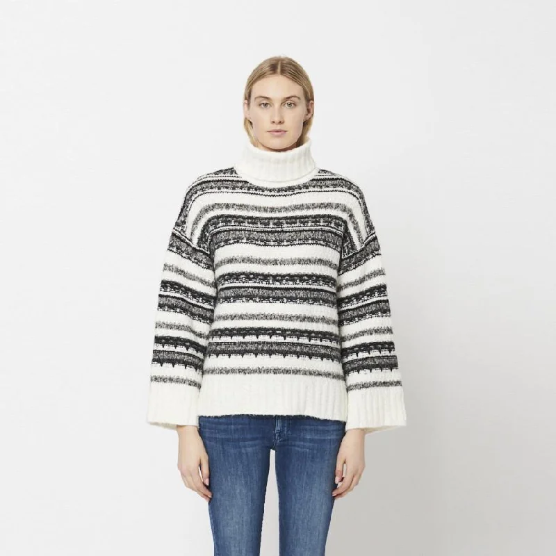 Women's Rounded Collar SweatersAnya Knit Turtleneck (Railroad)