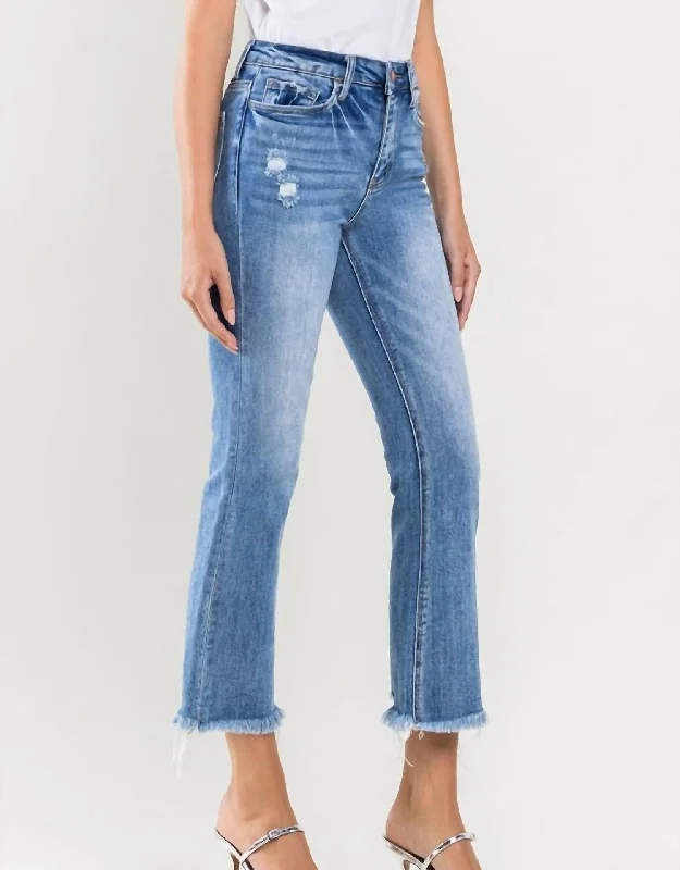 Women's Jodhpurs with U-Shaped CollarCan't Crop This Feeling Kick Flare Jean In Lt Wash