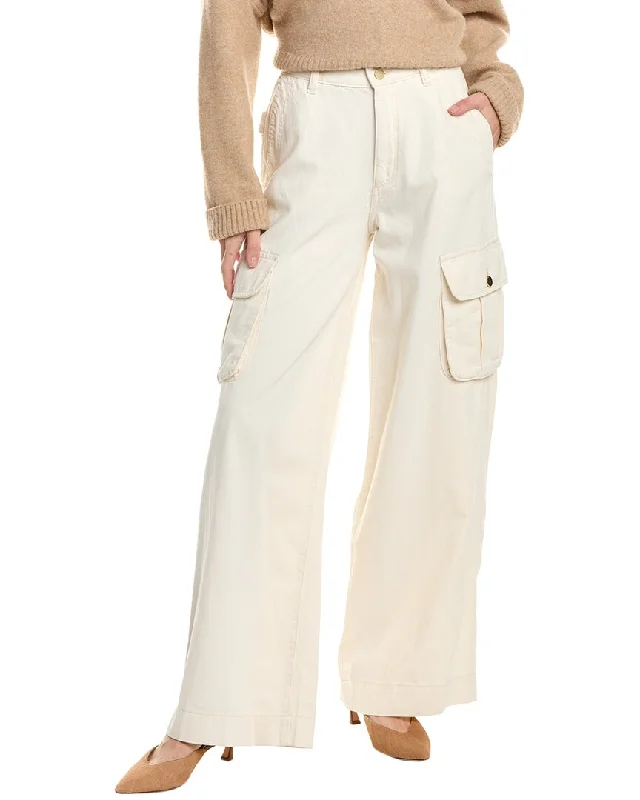 Women's Jodhpurs with Rounded HemDL1961 Zoie Linen-Blend Flax Cargo Relaxed Vintage Wide Leg Jean