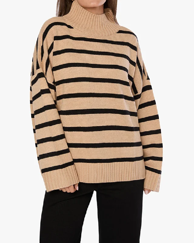 Women's High Collar SweatersOversized Funnel Neck Sweater