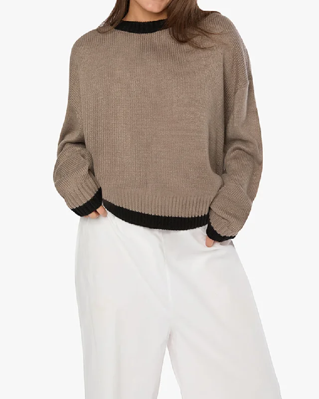 Women's Shawl Collar SweatersOversized Crew Neck Sweater