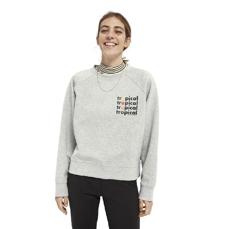 Women's Estonian Wool SweatersGraphic Crew Neck Sweater (Grey)