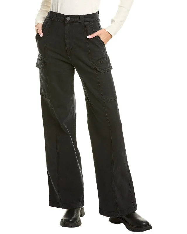 Women's Jodhpurs with Rounded CollarHUDSON Jeans womens  High-Rise Wide Leg Cargo Pant, 23, Black