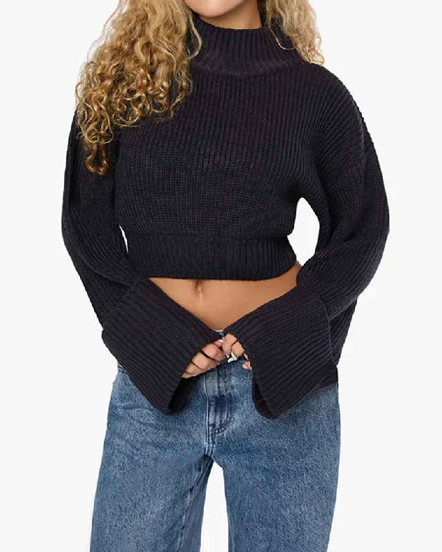 Women's Long Length SweatersCropped Turtle Neck Sweater