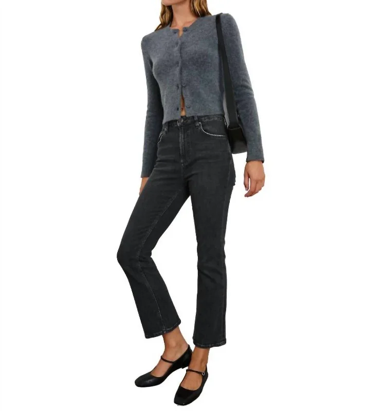 Women's Jodhpurs with Lapel CollarSunset Crop Slim Fare Jeans In Black Pearl