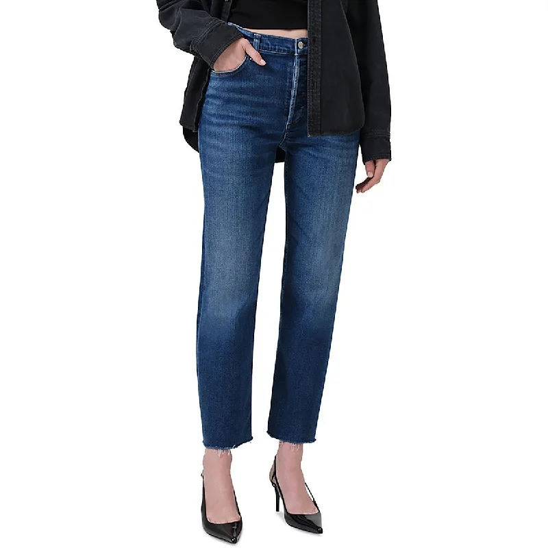 Women's Jodhpurs with Square CollarWomens High Rise Denim Straight Leg Jeans