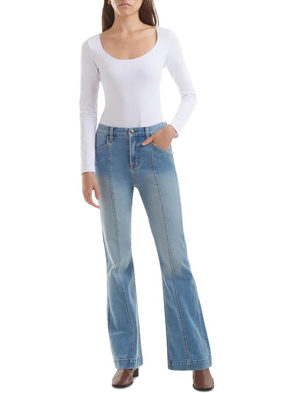 Women's JoggersWomens High Rise Pintuck Flared Jeans