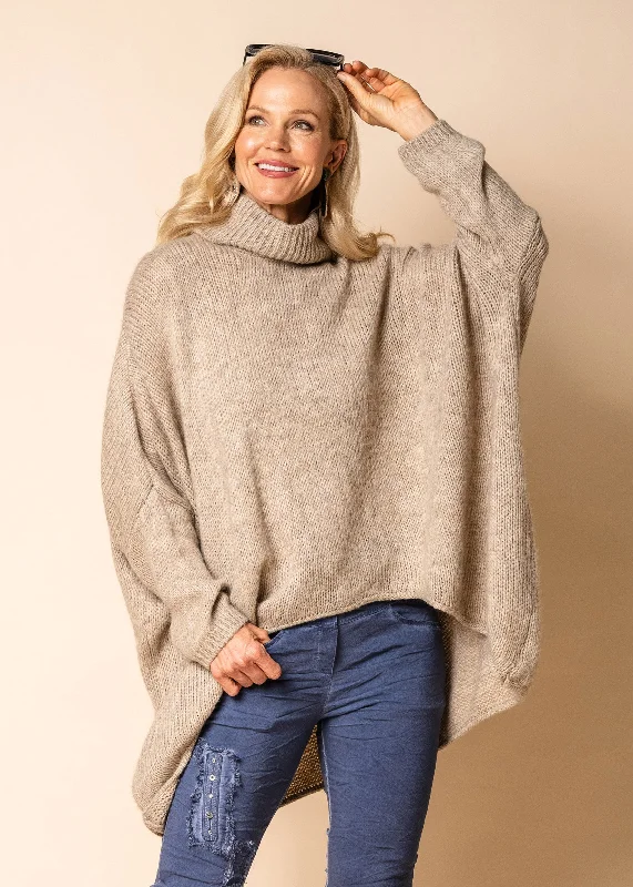 Women's Rounded Collar SweatersDijana Knit in Latte