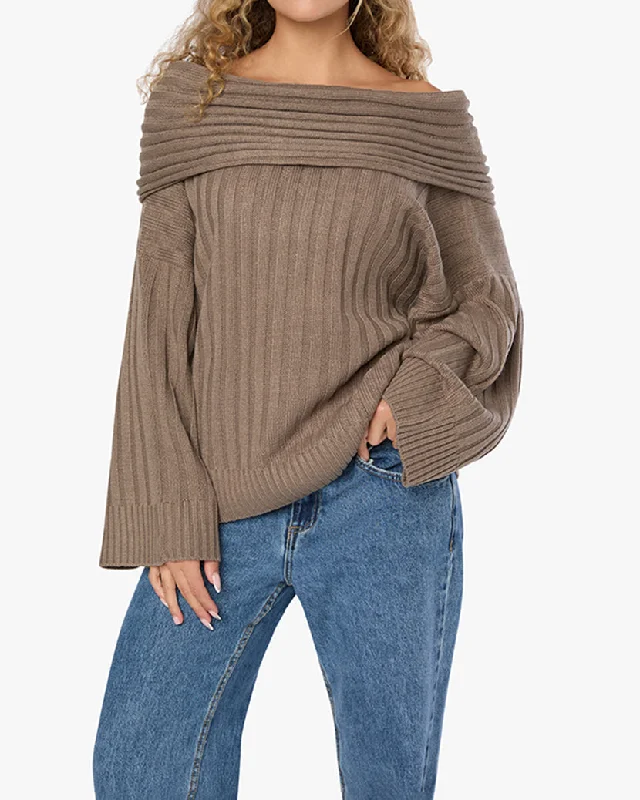 Women's Montenegrin Wool SweatersOversized Off Shoulder Sweater