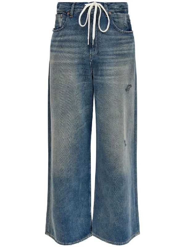 Women's Jodhpurs with Straight HemMm6 Maison Margiela Women's Jeans Clear blue