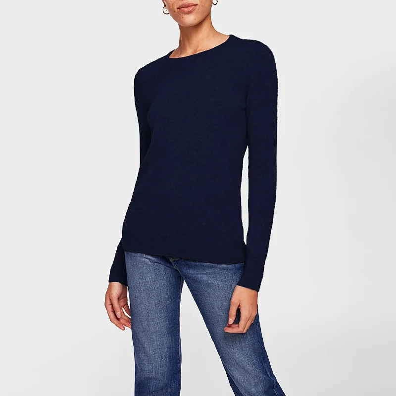 Women's Bulgarian Wool SweatersEssential Cashmere Crewneck (Deep Navy)