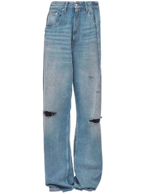 Women's Jodhpurs with Cropped LengthMm6 Maison Margiela Women's Jeans Clear blue