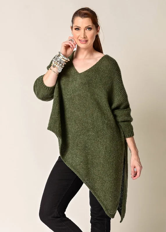 Women's Czech Wool SweatersAysha Knit Top in Khaki