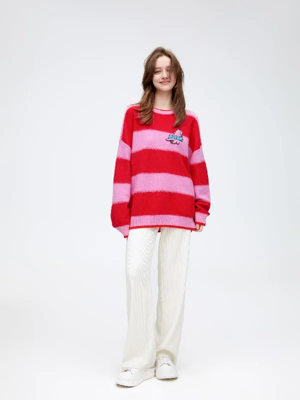 Women's Estonian Wool SweatersStrawberry Stripe Sweater