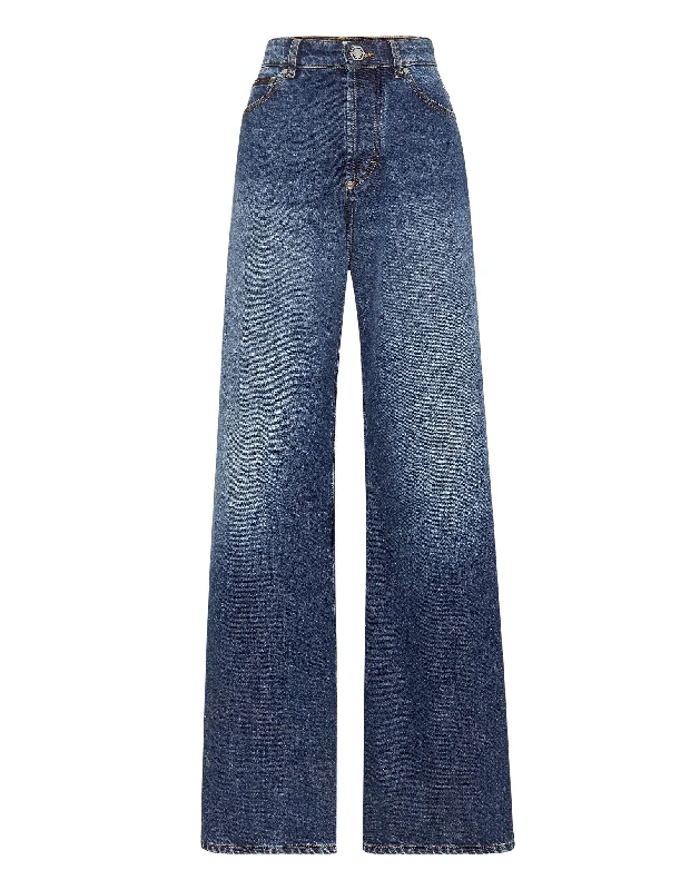 Women's Jodhpurs with Keyhole NeckDenim Skater Trousers