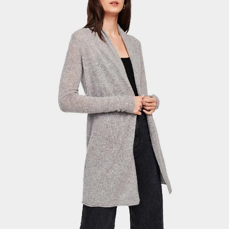 Women's Shawl Collar SweatersEssentials Cashmere Trapeze Cardigan (Misty Grey)