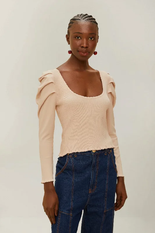 Women's Shawl Collar SweatersOff-White Knit Corset Top