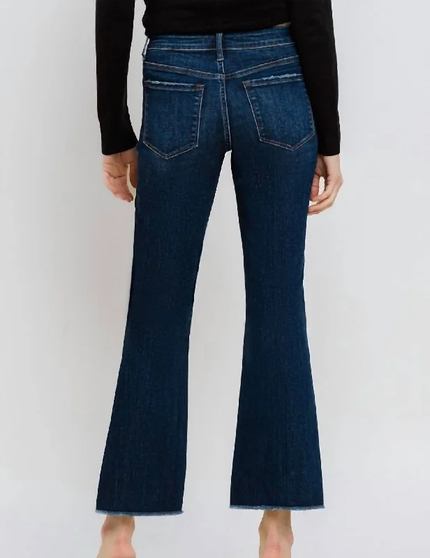 Women's Jodhpurs with Rounded CollarStacy Mid Rise Kick Flare Jean In Dark Wash