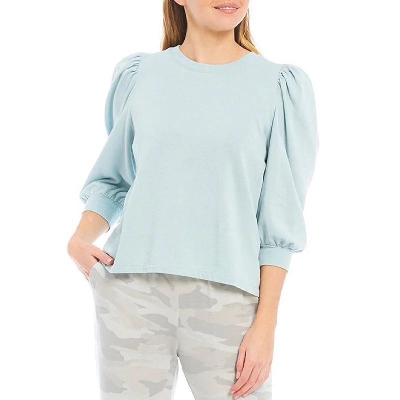 Women's Wide Collar SweatersMariposa Flounce Pullover (Mint)