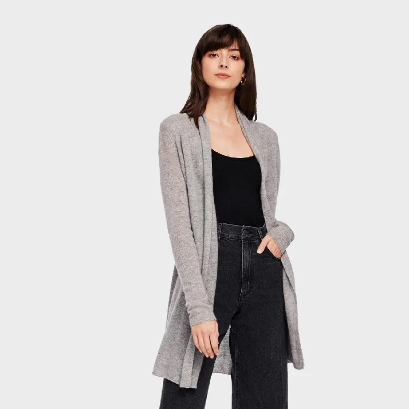 Women's Armenian Wool SweatersEssential Cashmere Trapeze Cardigan (Heather Grey)