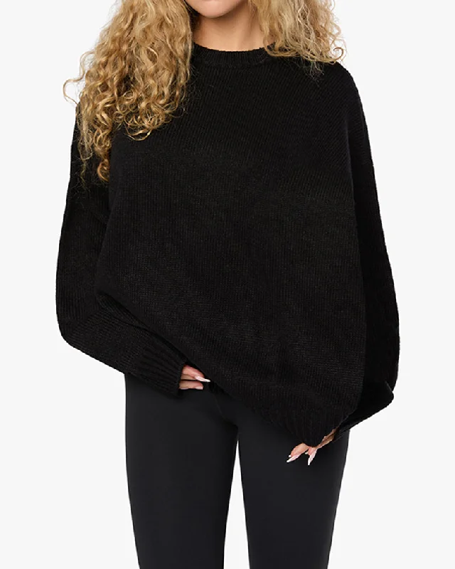 Women's Sweetheart Collar SweatersOversized Crew Neck Sweater