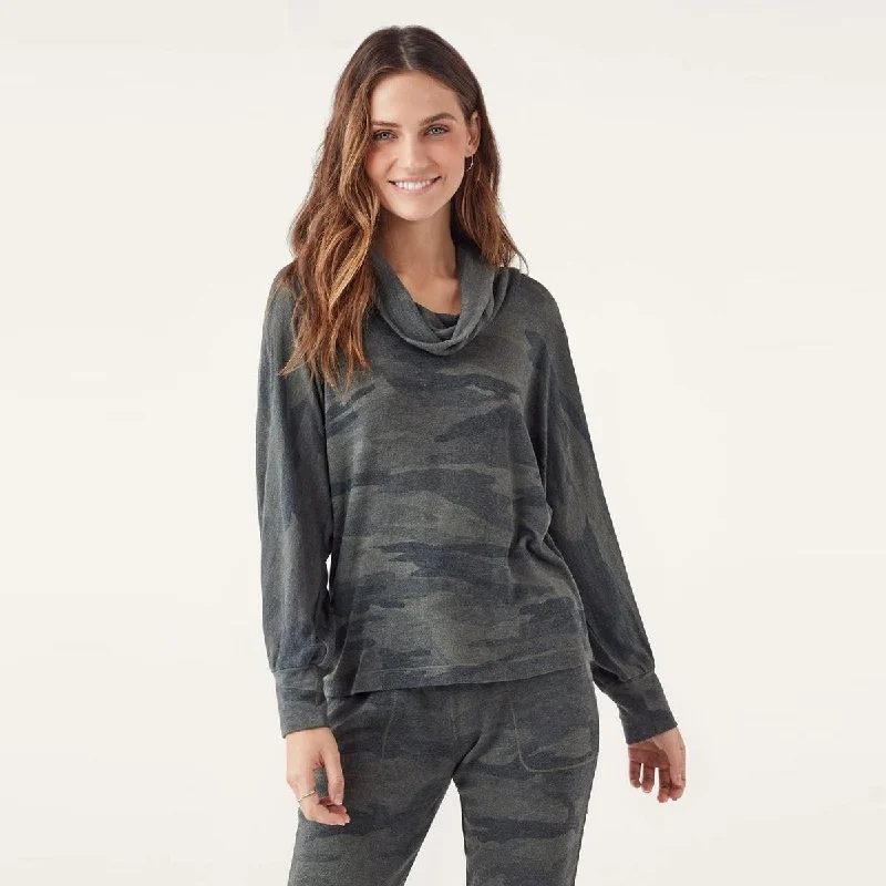 Women's Shawl Collar SweatersSupersoft Cowl Pullover (Camo)